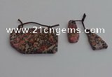 NGP7279 10*25mm - 25*45mm freeform red leopard skin jasper pendants sets