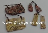 NGP7280 10*25mm - 25*45mm freeform mixed jasper pendants sets