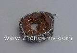 NGP7284 25*35mm - 35*40mm freeform plated druzy agate pendants