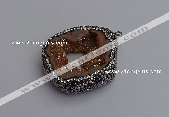 NGP7284 25*35mm - 35*40mm freeform plated druzy agate pendants