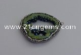 NGP7286 25*35mm - 35*40mm freeform plated druzy agate pendants