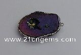 NGP7287 25*35mm - 35*40mm freeform plated druzy agate pendants