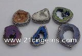 NGP7290 25*35mm - 35*40mm freeform plated druzy agate pendants