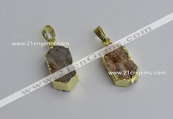 NGP7301 10*20mm freeform druzy agate pendants wholesale