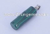 NGP731 8*24mm column natural malachite with 18KGP gemstone pendant