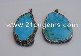 NGP7362 40*60mm - 55*75mm freeform turquoise pendants