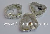 NGP7387 45*50mm - 50*55mm freeform druzy agate pendants