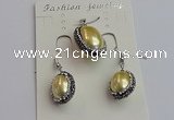 NGP7399 15*18mm - 18*22mm oval shell pearl jewelry sets