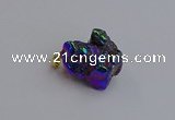NGP7422 25*35mm - 35*40mm nuggets plated agate pendants