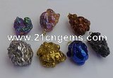 NGP7428 25*35mm - 35*40mm nuggets plated agate pendants