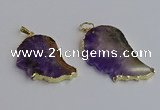 NGP7434 25*45mm - 30*50mm freeform druzy amethyst pendants