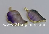NGP7435 25*45mm - 30*50mm freeform druzy amethyst pendants