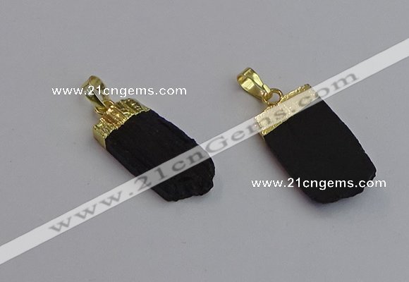 NGP7437 12*30mm - 15*35mm freeform black obsidian pendants