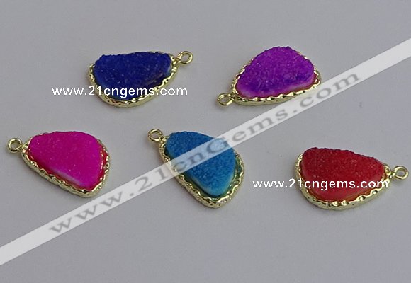 NGP7439 15*20mm freeform druzy quartz pendants wholesale