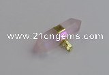 NGP7442 12*45mm sticks rose quartz pendants wholesale