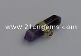 NGP7445 12*45mm sticks amethyst gemstone pendants wholesale