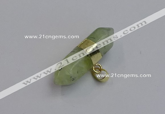 NGP7446 12*45mm sticks green rutilated quartz pendants wholesale