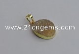 NGP7490 15*20mm oval plated druzy agate gemstone pendants