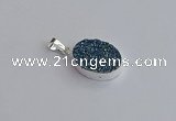 NGP7507 15*20mm oval plated druzy agate gemstone pendants