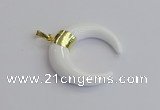 NGP7515 35*38mm horn white porcelain pendants wholesale