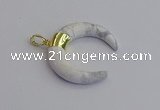 NGP7516 35*38mm horn white howlite pendants wholesale