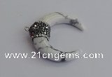 NGP7526 35*38mm horn white howlite pendants wholesale