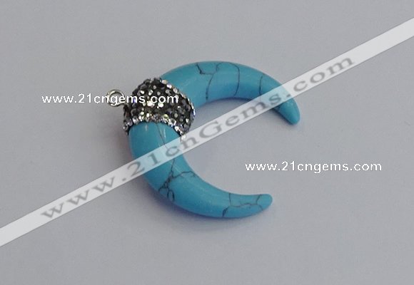NGP7527 35*38mm horn white howlite pendants wholesale