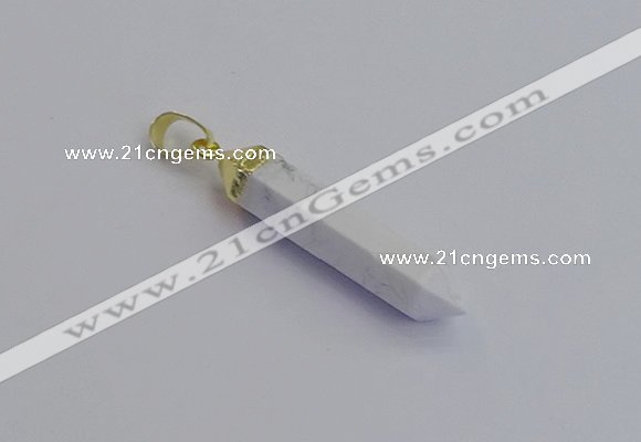 NGP7543 8*40mm sticks white howlite pendants wholesale