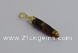 NGP7546 8*40mm sticks yellow tiger eye pendants wholesale