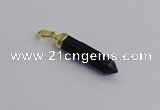 NGP7548 8*40mm sticks black agate pendants wholesale