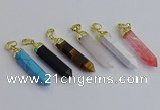 NGP7550 8*40mm sticks mixed gemstone pendants wholesale