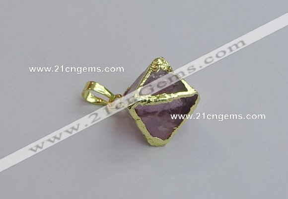 NGP7554 20*22mm amethyst gemstone pendants wholesale