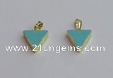 NGP7563 15*16mm triangle white howlite turquoise pendants