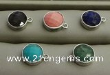 NGP7565 12mm coin mixed gemstone pendants wholesale