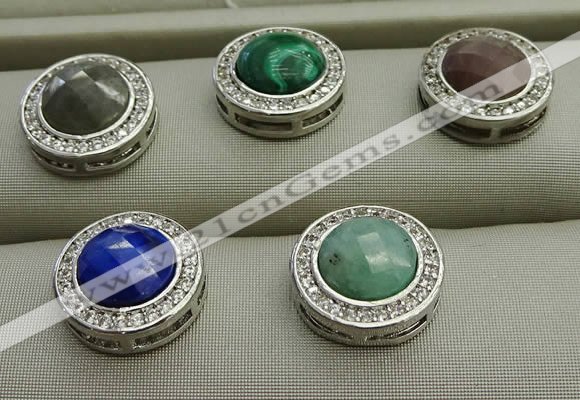 NGP7583 16mm coin mixed gemstone pendants wholesale