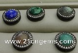 NGP7585 16mm coin mixed gemstone pendants wholesale