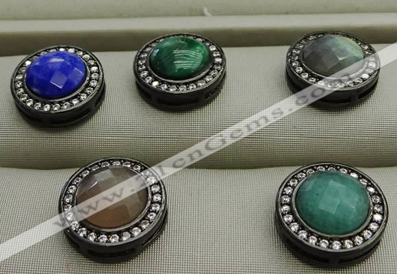 NGP7585 16mm coin mixed gemstone pendants wholesale