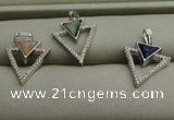 NGP7604 16*19mm arrowhead mixed gemstone pendants wholesale