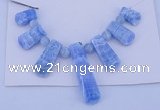 NGP77 Fashion blue lace agate gemstone pendants set jewelry wholesale