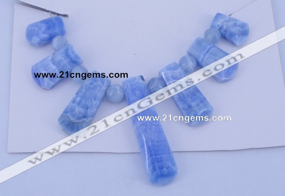 NGP77 Fashion blue lace agate gemstone pendants set jewelry wholesale