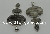 NGP8008 50*82mm - 52*86mm cloudy quartz pendant set jewelry