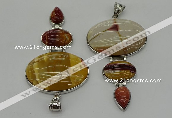 NGP8015 50*82mm - 52*86mm mookaite gemstone pendant set jewelry