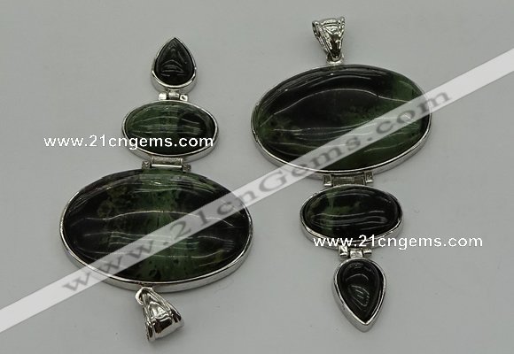 NGP8021 50*82mm - 52*86mm kambaba jasper pendant set jewelry