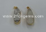 NGP8500 15*33mm - 17*40mm flat teardrop druzy agate pendants