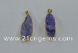 NGP8502 15*33mm - 17*40mm flat teardrop druzy agate pendants