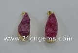 NGP8504 15*33mm - 17*40mm flat teardrop druzy agate pendants
