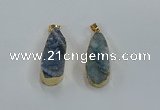 NGP8505 15*33mm - 17*40mm flat teardrop druzy agate pendants