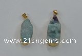 NGP8506 15*33mm - 17*40mm flat teardrop druzy agate pendants