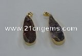 NGP8508 15*33mm - 17*40mm flat teardrop druzy agate pendants