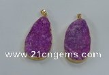 NGP8514 25*48mm - 27*52mm flat teardrop druzy agate pendants